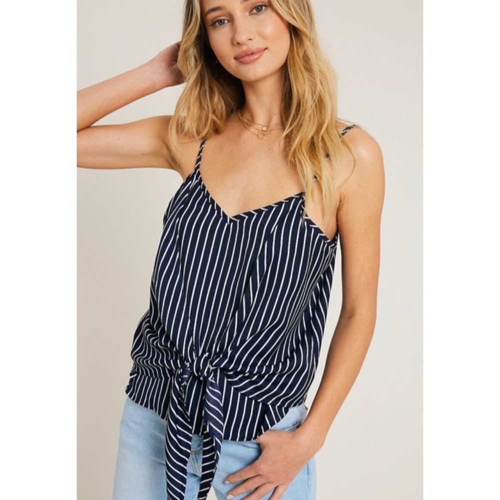 NEW! Navy Blue Striped Cami💙 - Picture 2 of 7